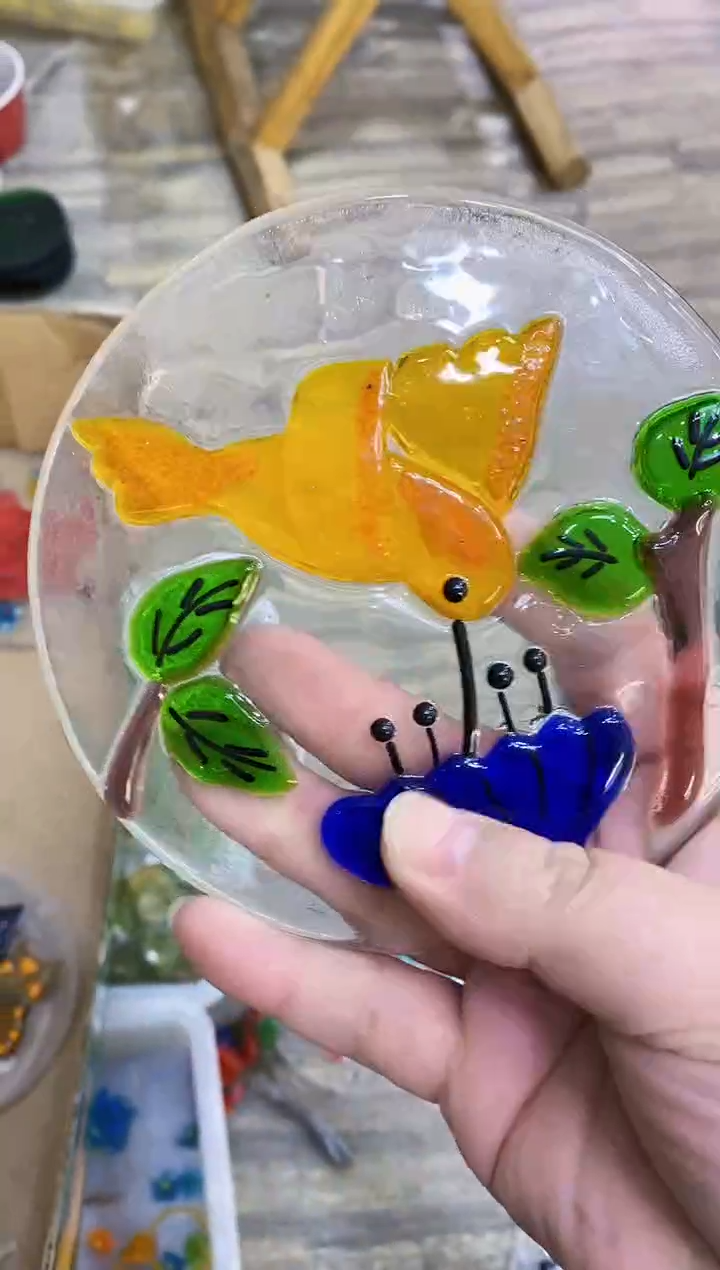【闪购商品】琉璃手工艺品小鸟片片