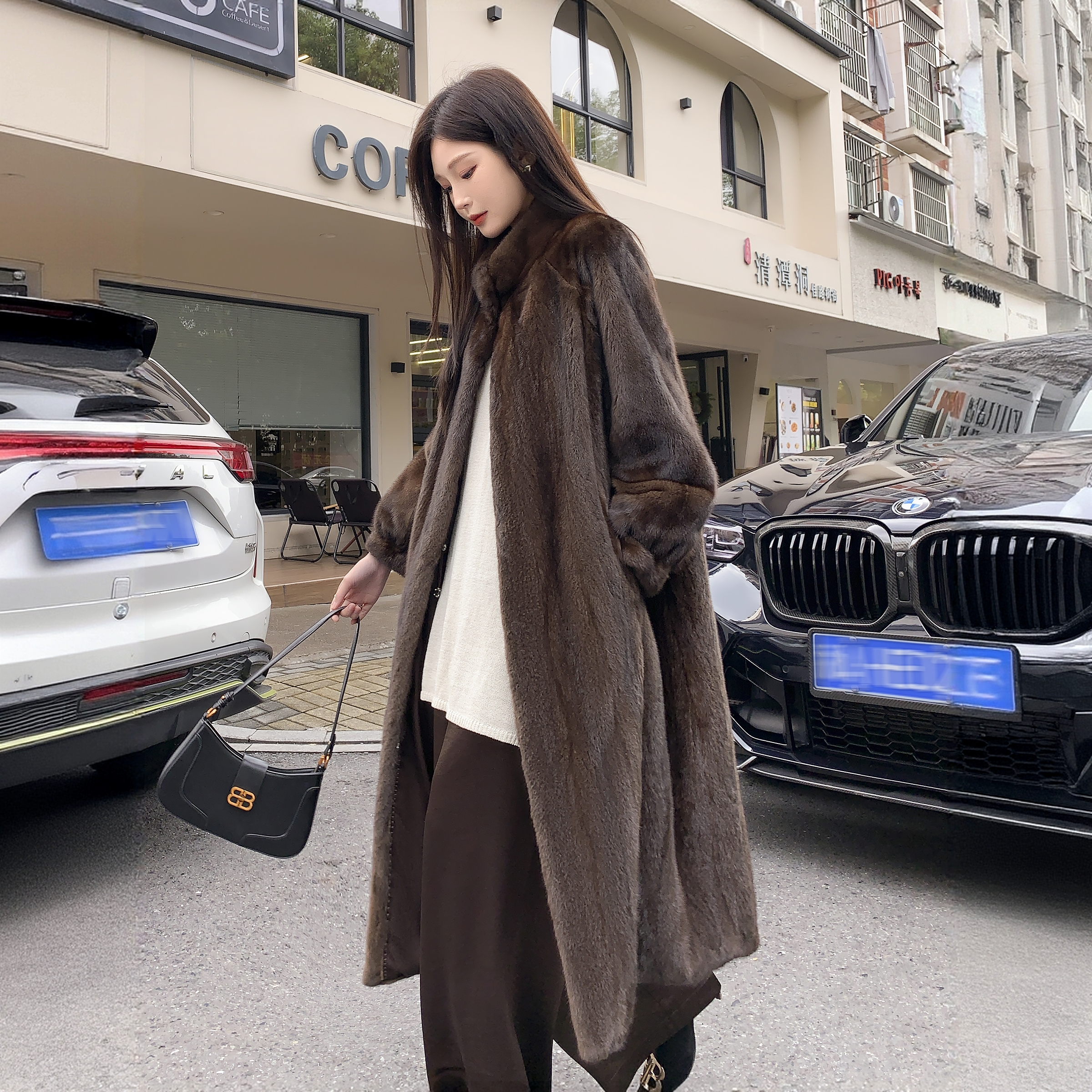 貂皮大衣女款2025新款整貂咖啡本色咖啡全抽刀短二紫金长款显瘦