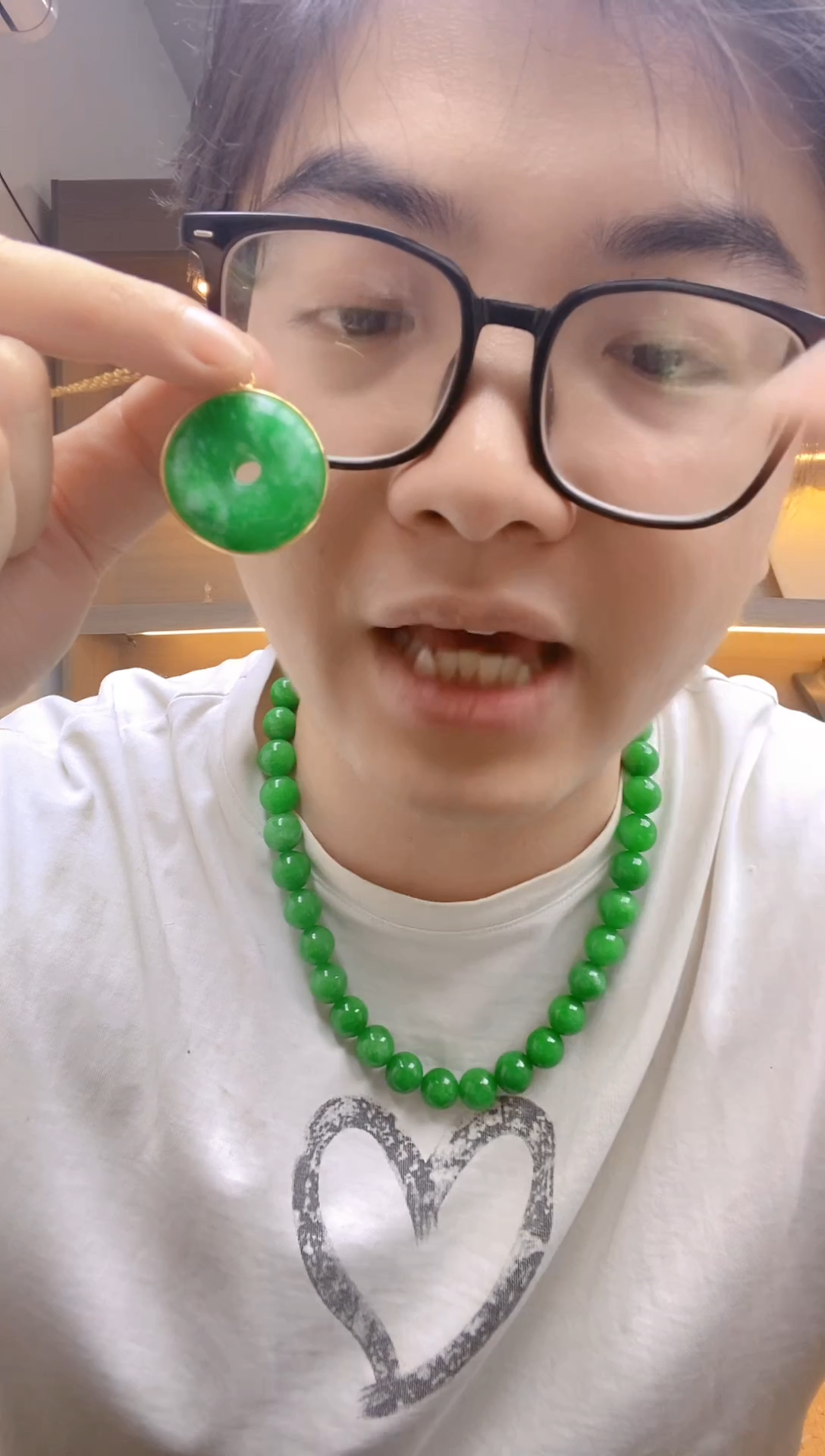 翡翠未镶嵌吊坠(赠链)【浠家定制】缅料时尚30mm平安扣