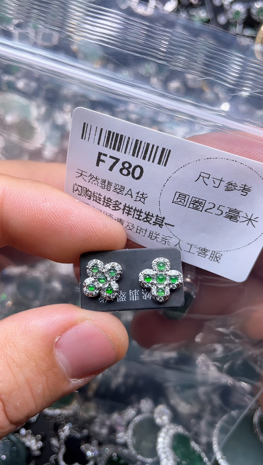 【闪购商品】翡翠颈饰未镶嵌F780耳钉