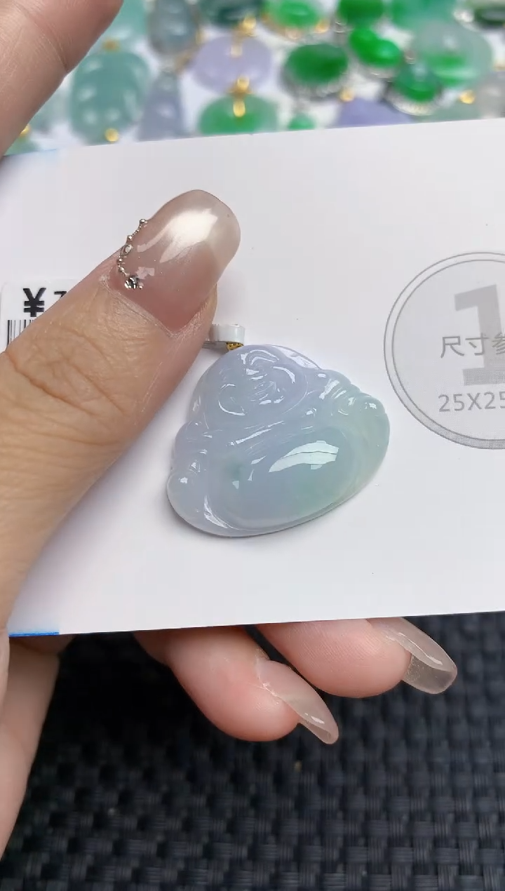 颈饰18K金镶嵌翡翠天然缅甸A货翡翠百元以上9元证书费自理