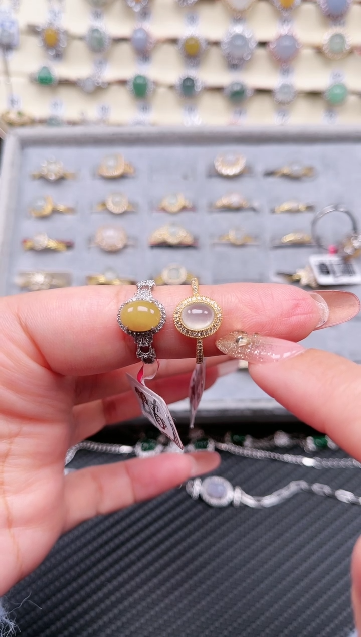 【闪购商品】翡翠戒指银S925镶嵌戒指260/130