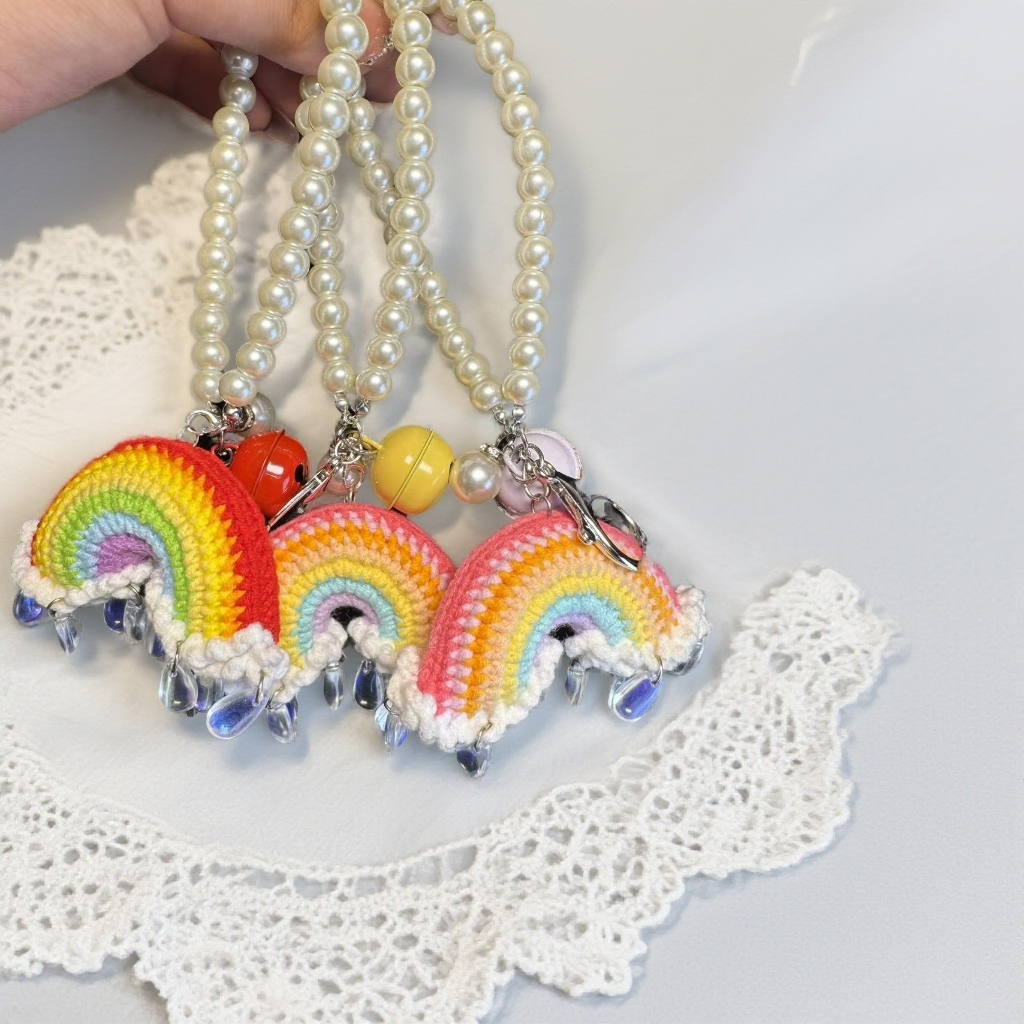 【成品】纯手工彩虹挂件包挂车挂钥匙扣送朋友超好看可爱