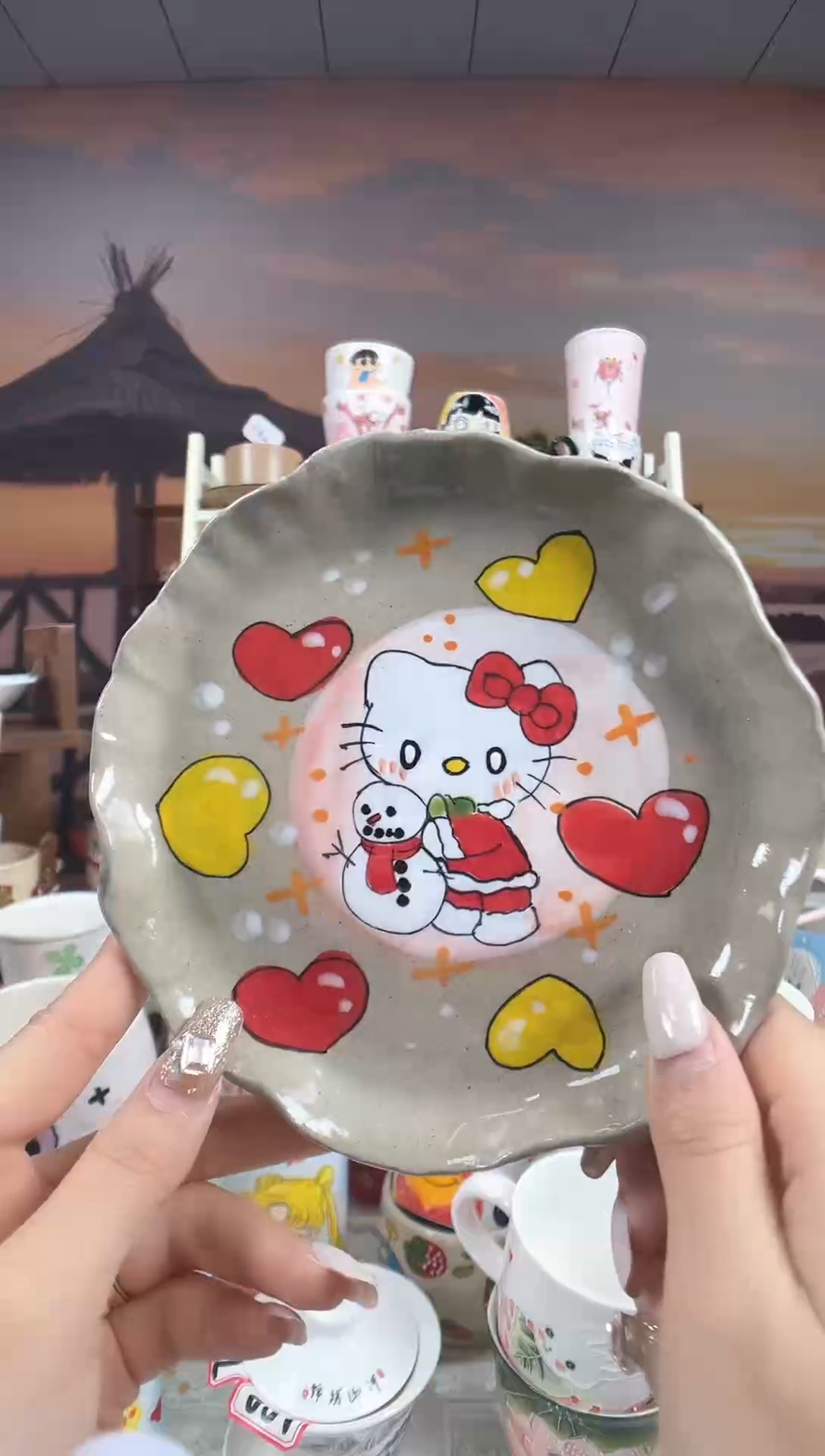 【闪购商品】景德镇手工手绘高温釉下彩陶瓷杯