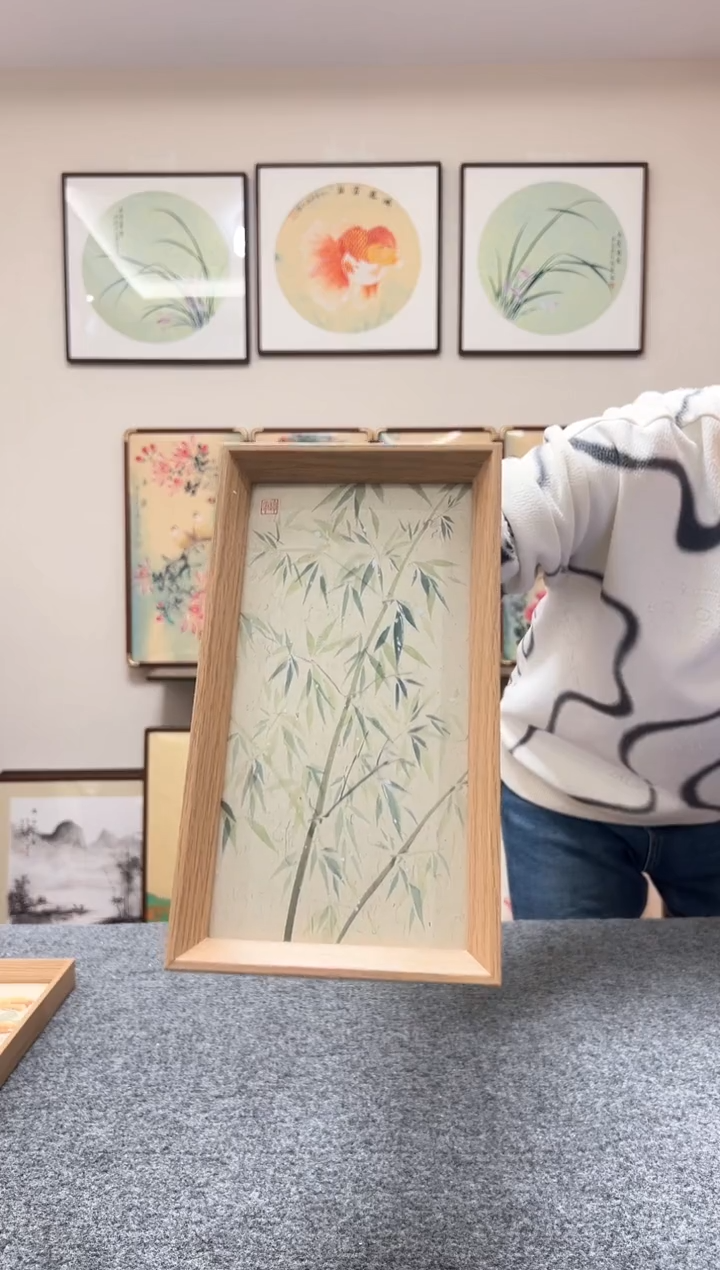 【闪购商品】书法5x10寸摆台竹子竹报平安15x27
