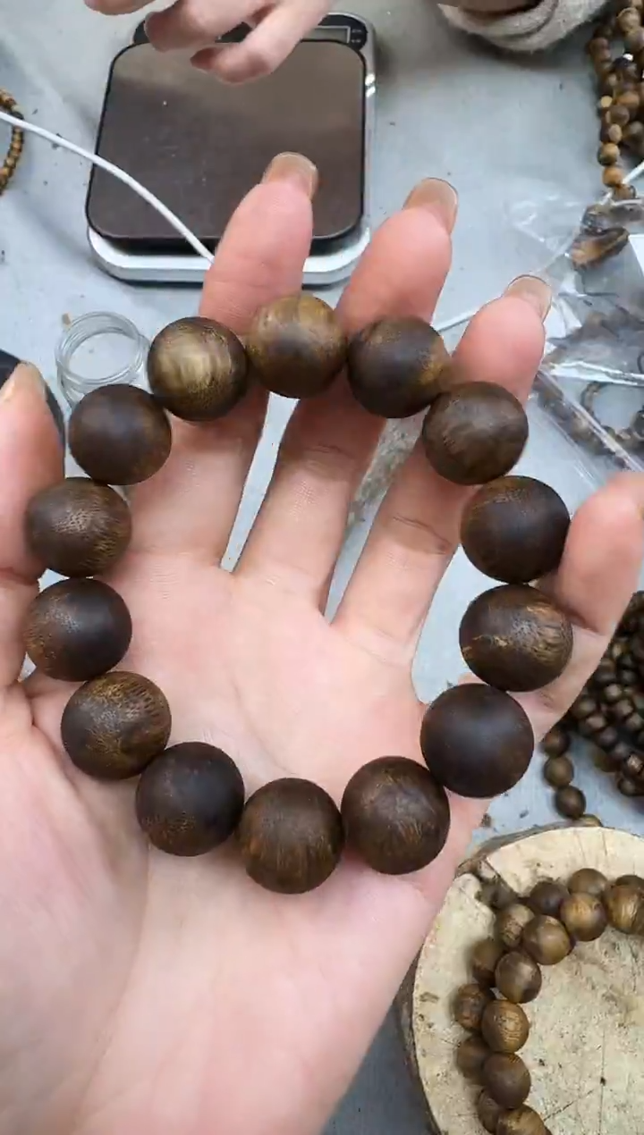 沉香手串1621张勺子圆珠单圈多样性发一