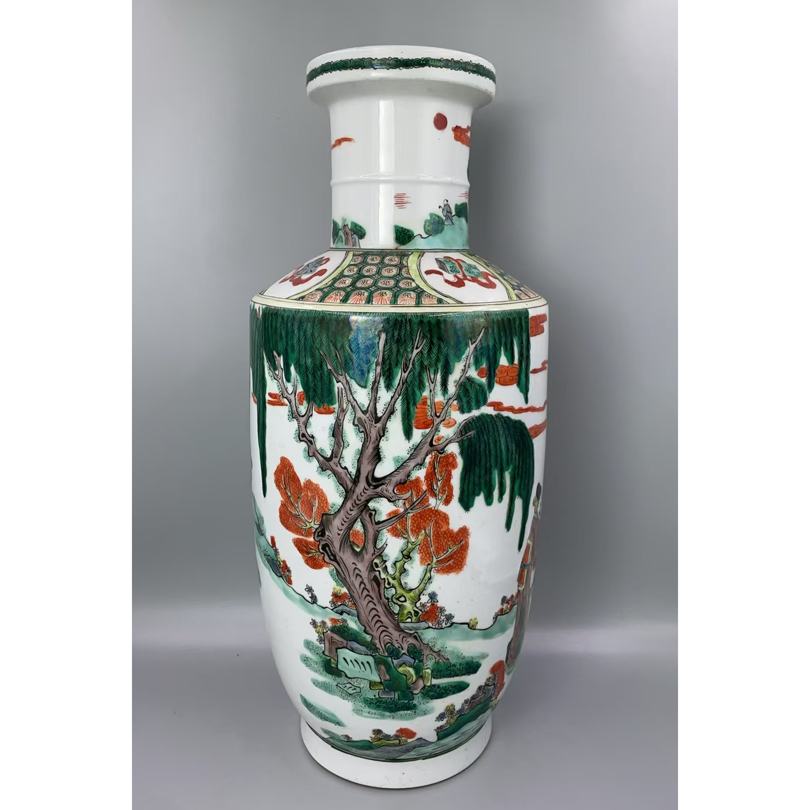 景德镇陶瓷/古彩/棒槌瓶