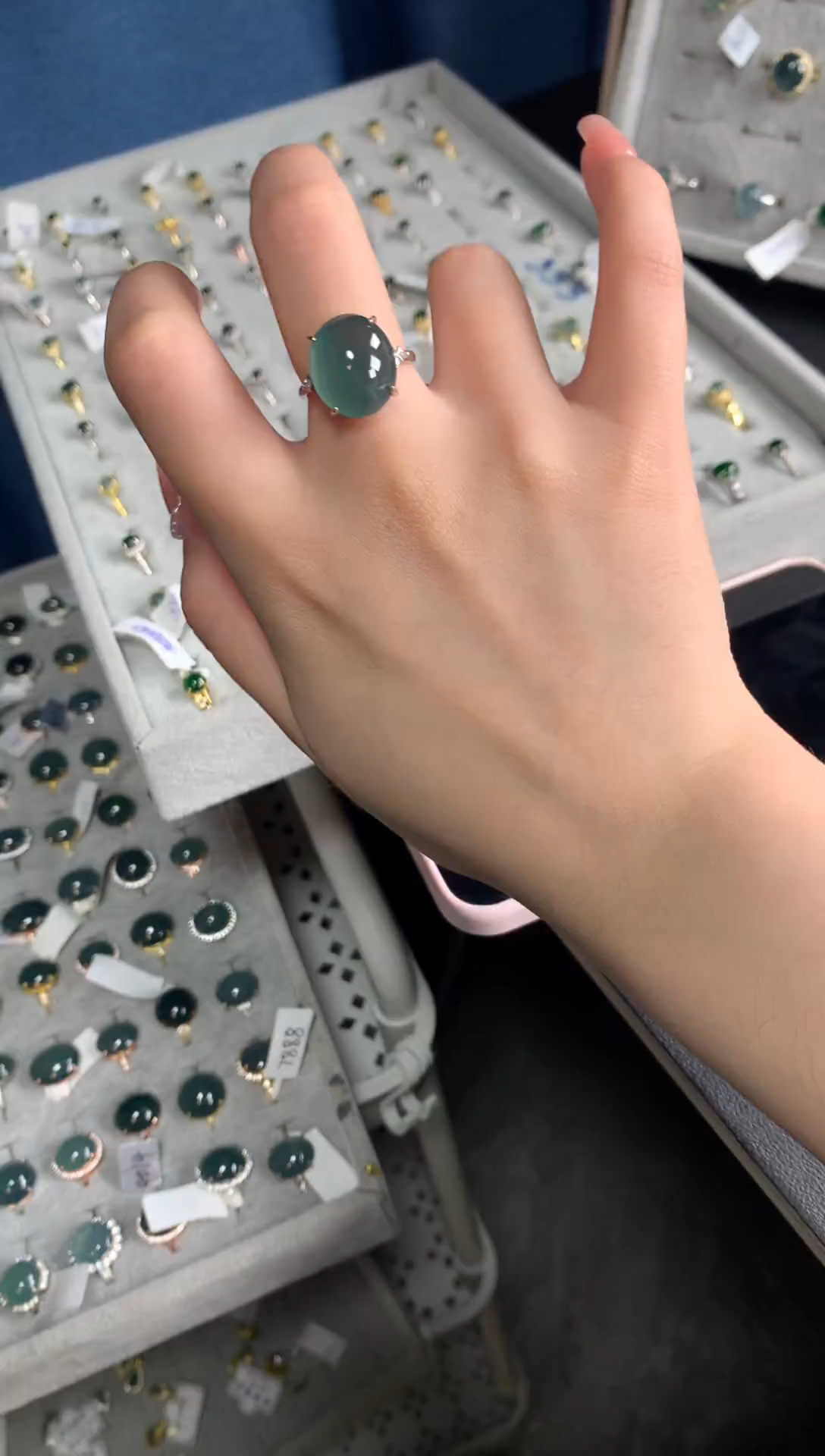 【闪购商品】翡翠戒指银S925镶嵌5214