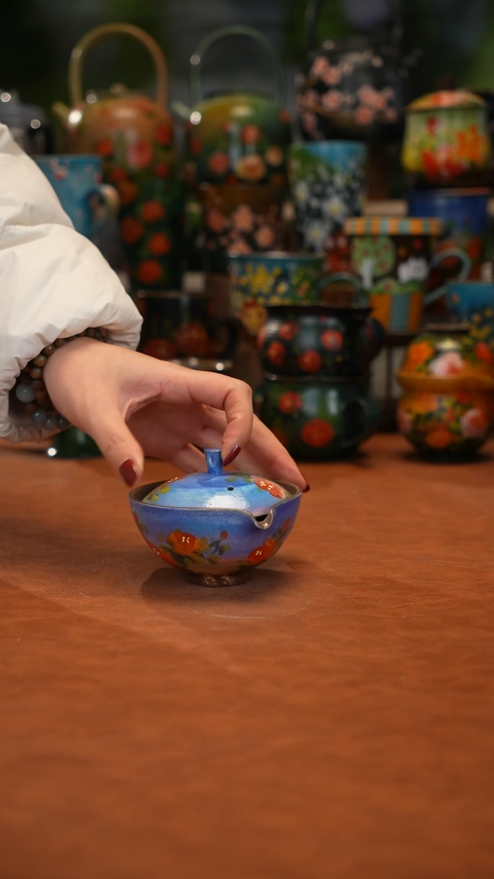 紫砂油画手绘釉下彩