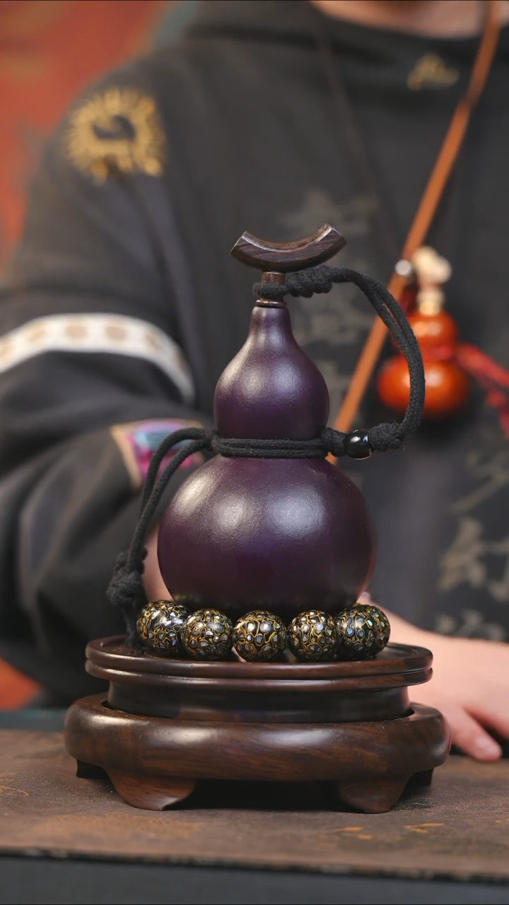 【闪购商品】YU117大漆酒葫芦不包手串及旋转底座