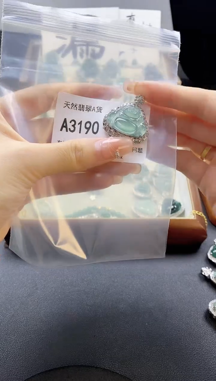 翡翠未镶嵌吊坠(赠链)天然翡翠A货