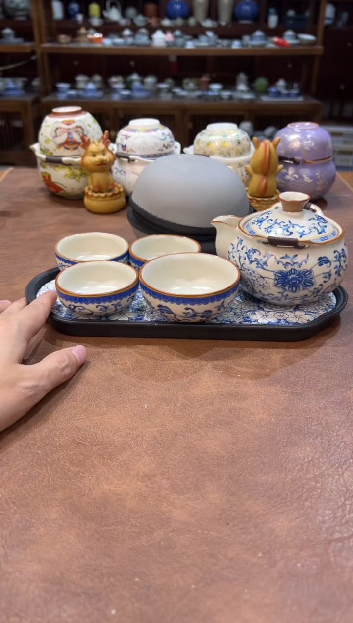 真的很便宜超好看会开片的旅行茶具