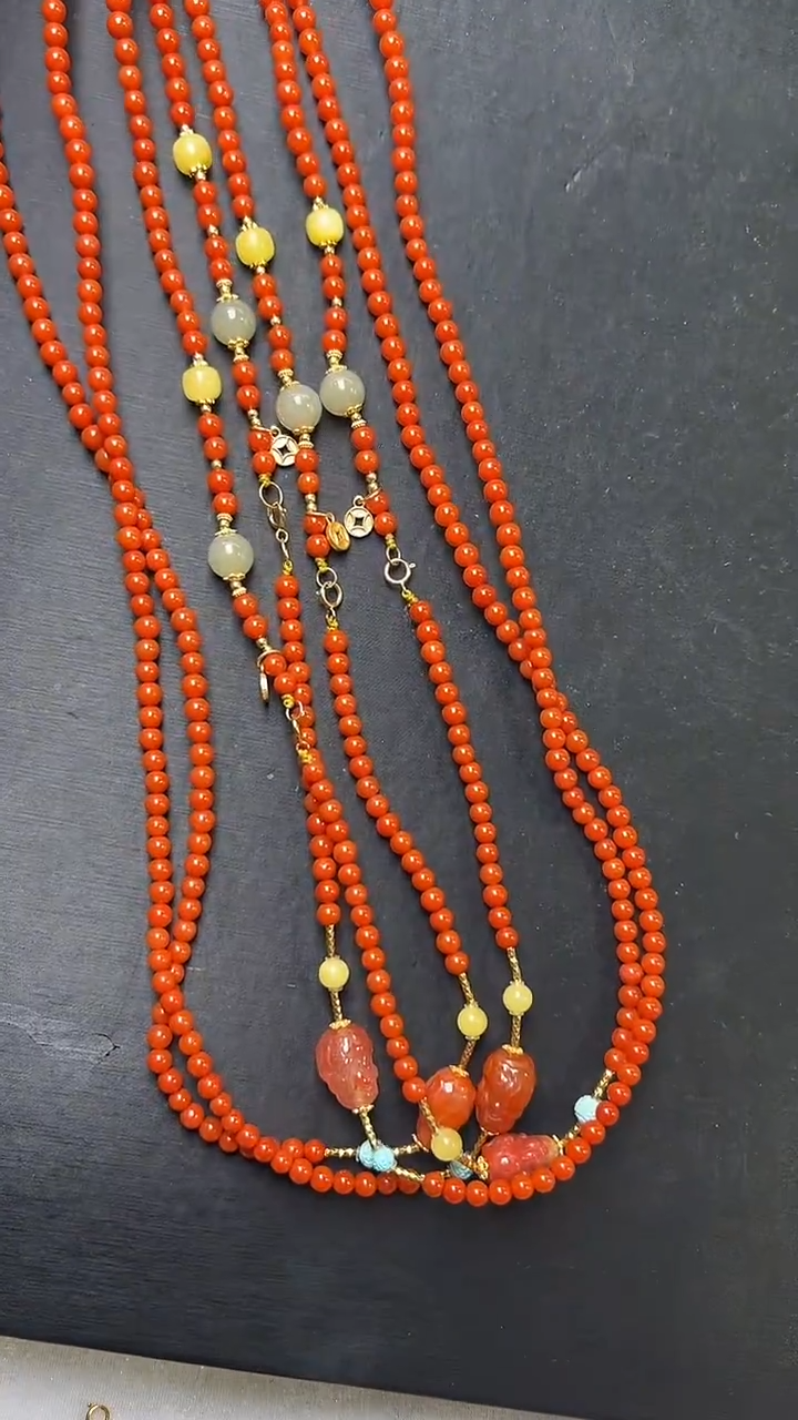 未镶嵌手串南红玛瑙南红财禄雅集手串 4mm+ JP57688 多样性发一