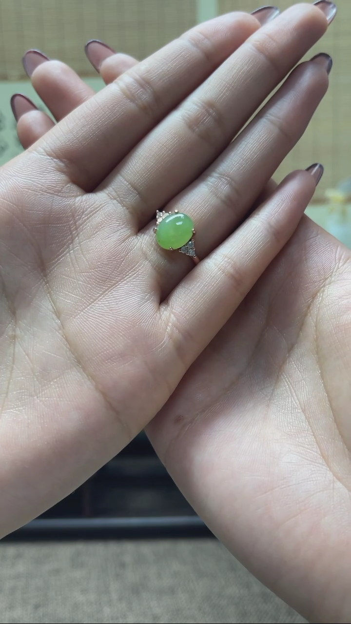 【闪购商品】和田玉戒指银S925镶嵌和田玉戒指多