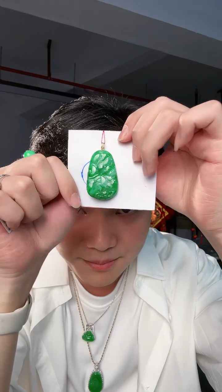 【闪购商品】翡翠颈饰18K金镶嵌 缅料A货翡翠/支持复检/一件