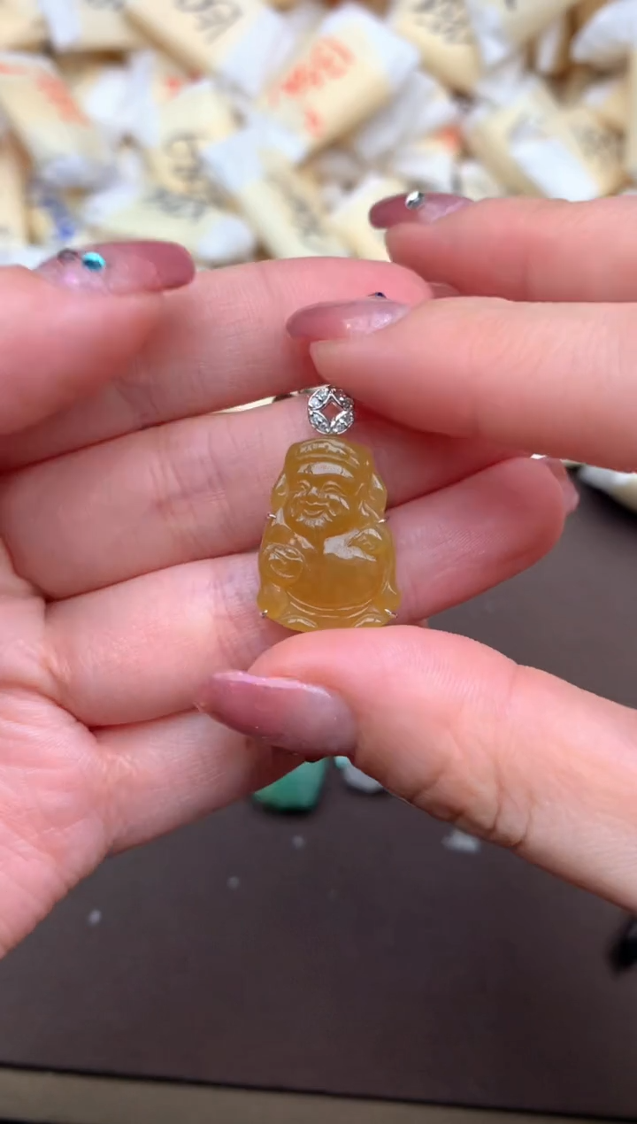 【闪购商品】翡翠挂件18K金镶嵌一