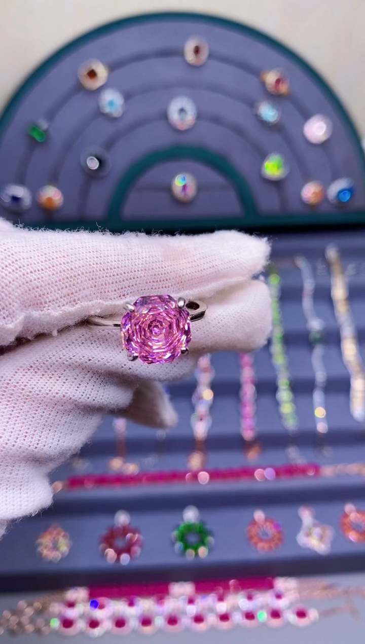 【闪购商品】水晶戒指银S925镶嵌4152452354