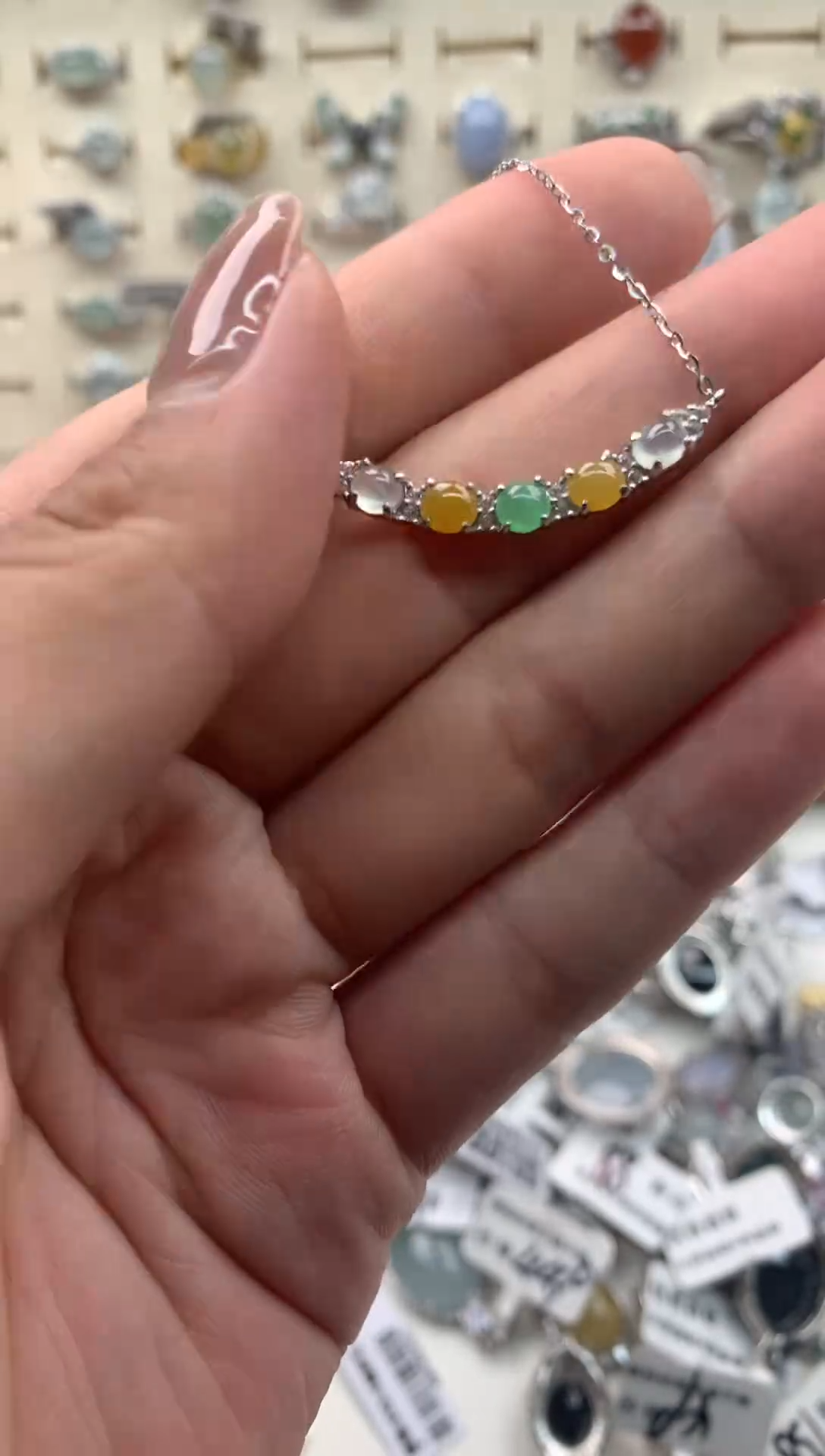 翡翠银S925镶嵌颈饰2