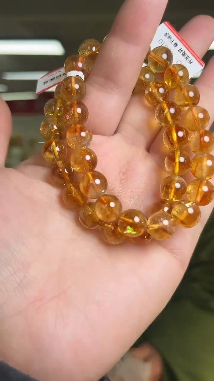 【闪购商品】黄晶手链未镶嵌天然手串多样性发一10mm