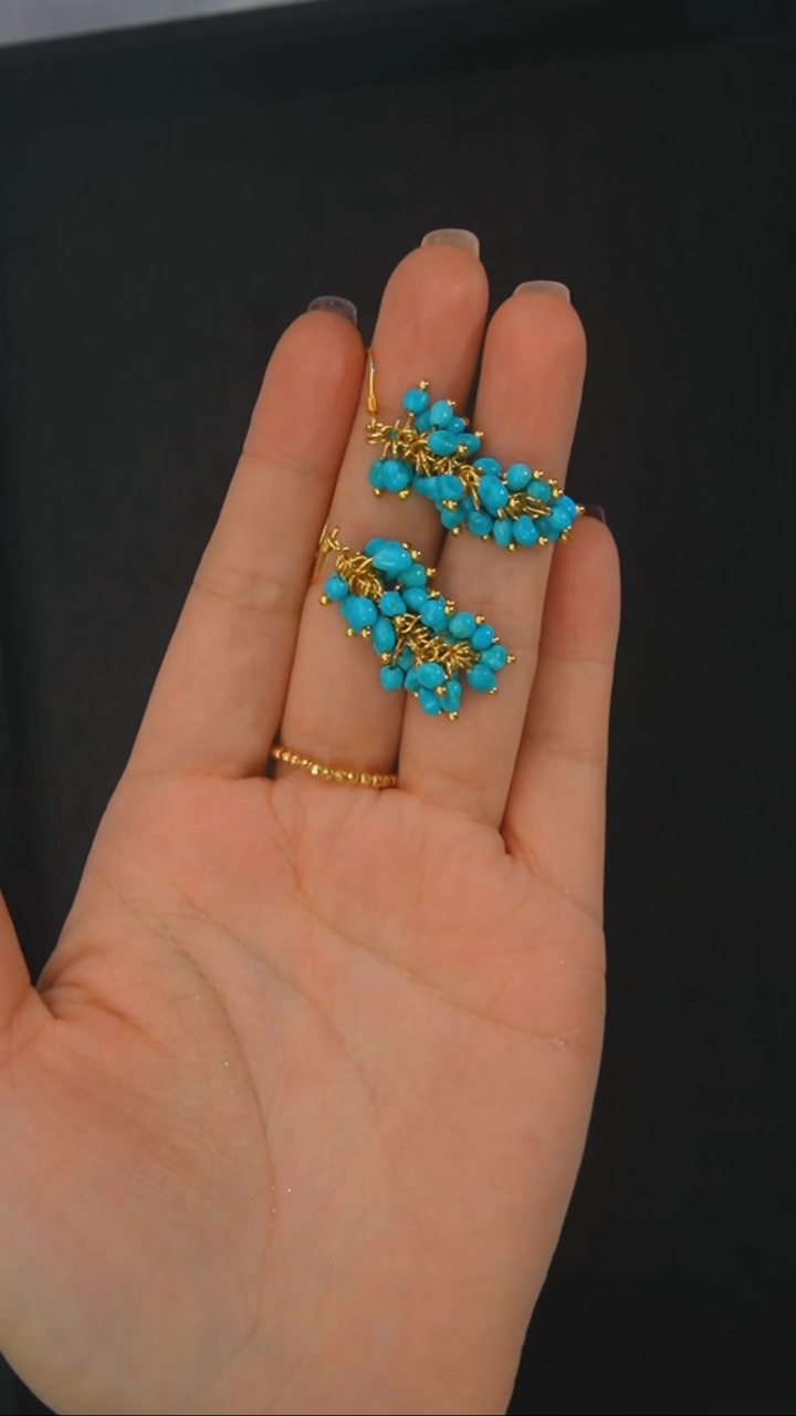 【闪购商品】绿松石耳环银S925镶嵌发货一件