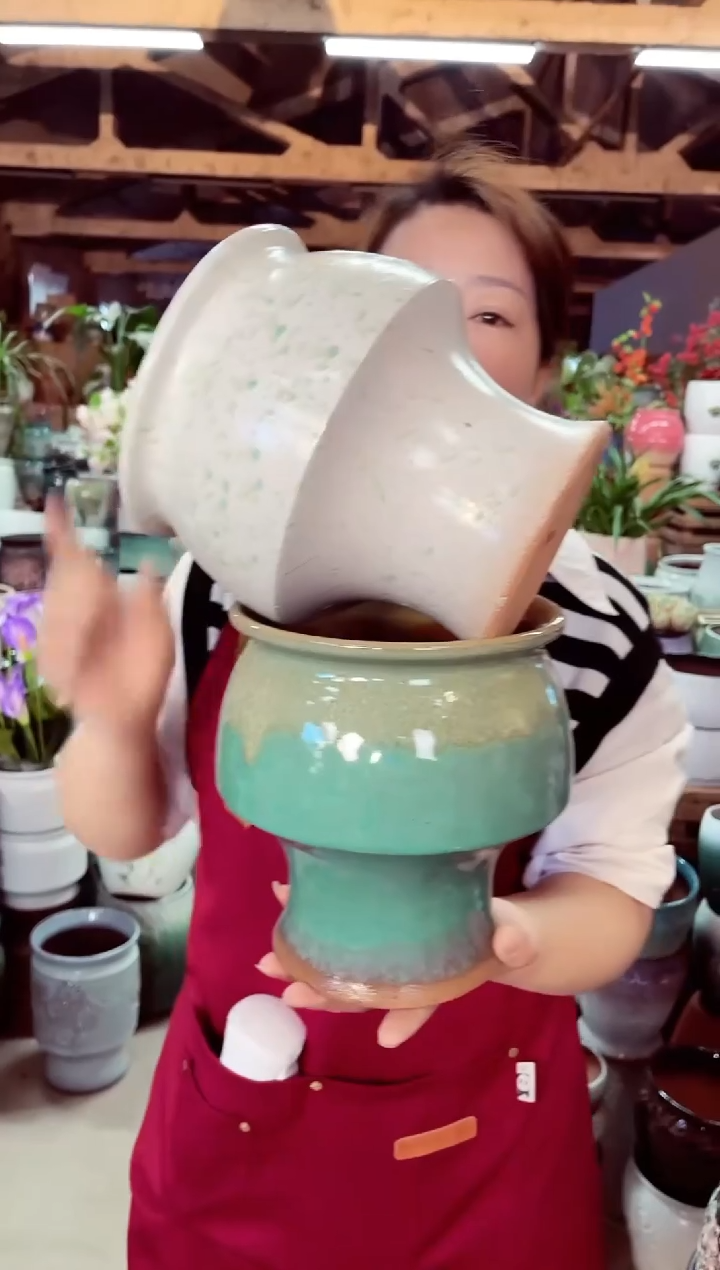 紫砂花盆高20口17