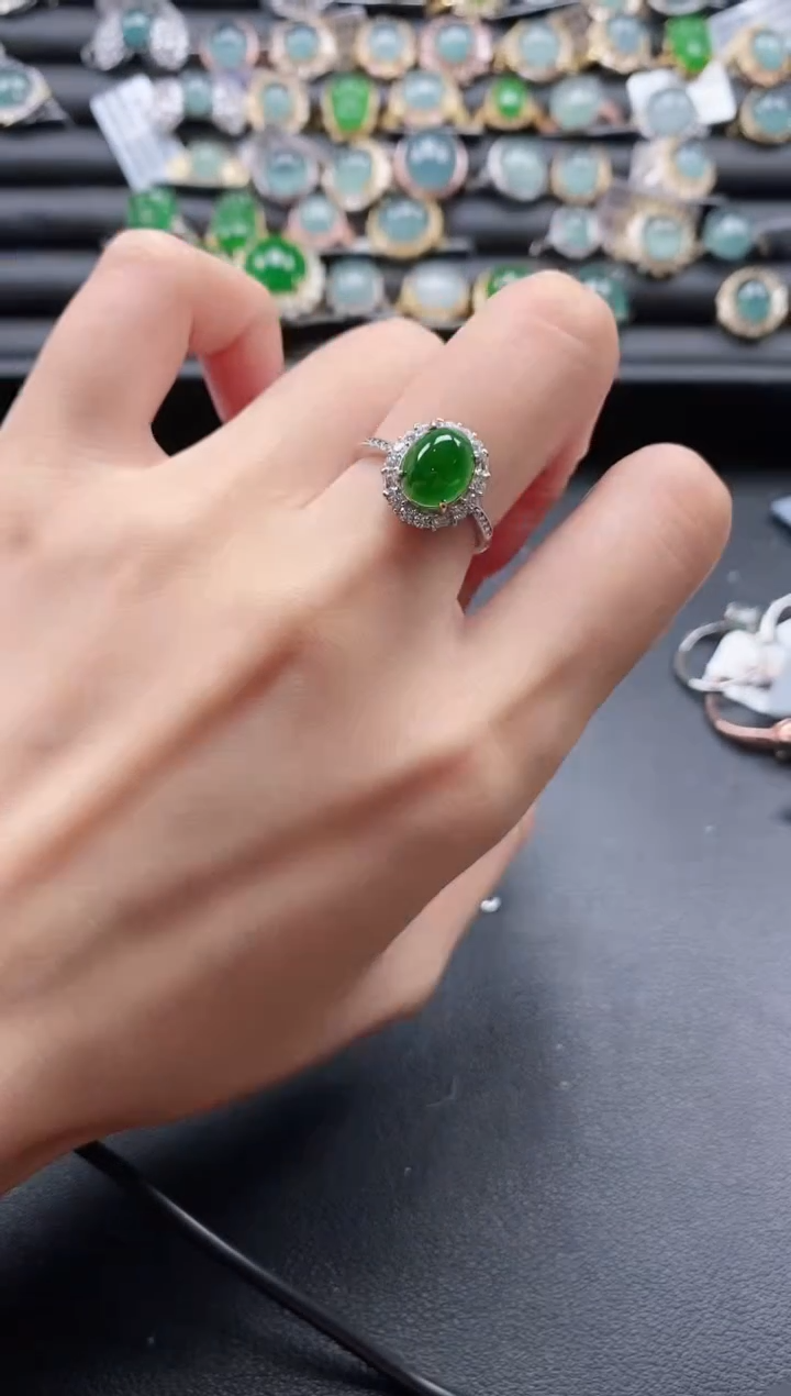 【闪购商品】翡翠戒指银S925镶嵌51511
