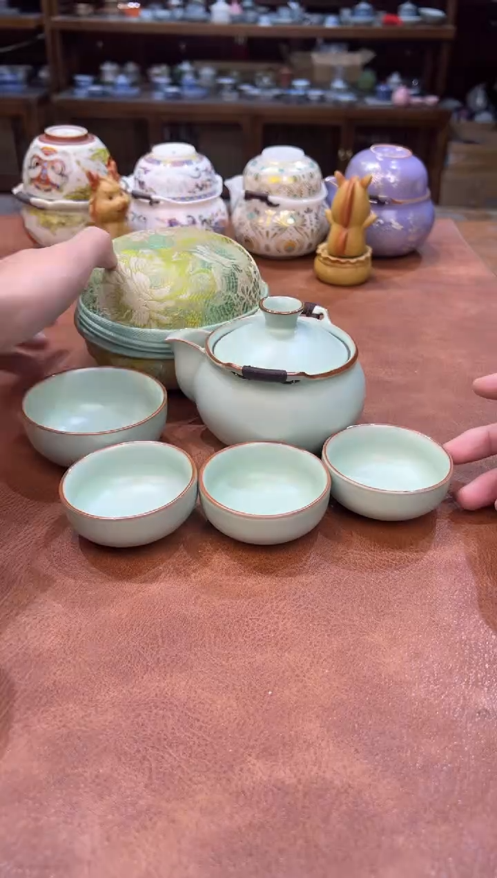 真的很便宜会开片的旅行茶具