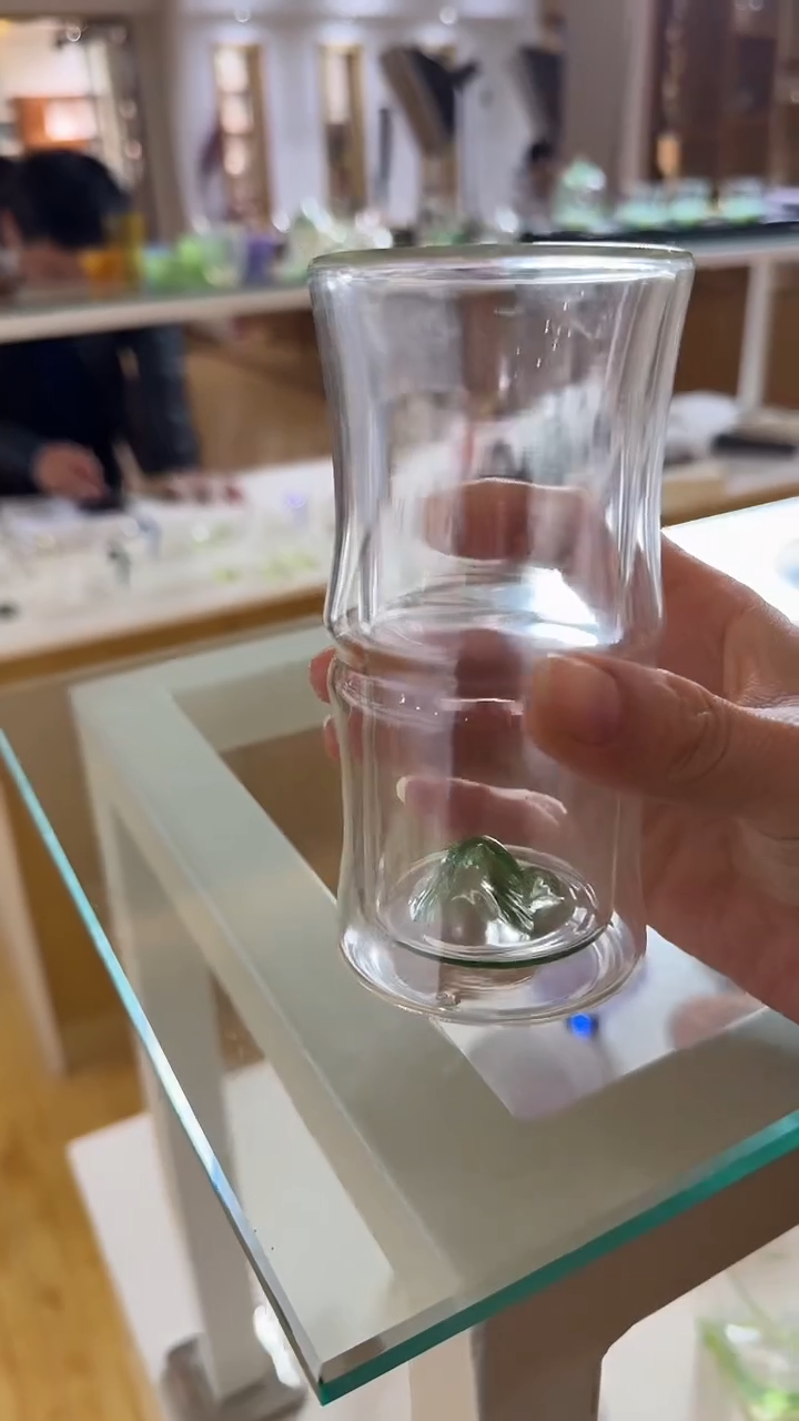 玉见观山双层杯琥绿色