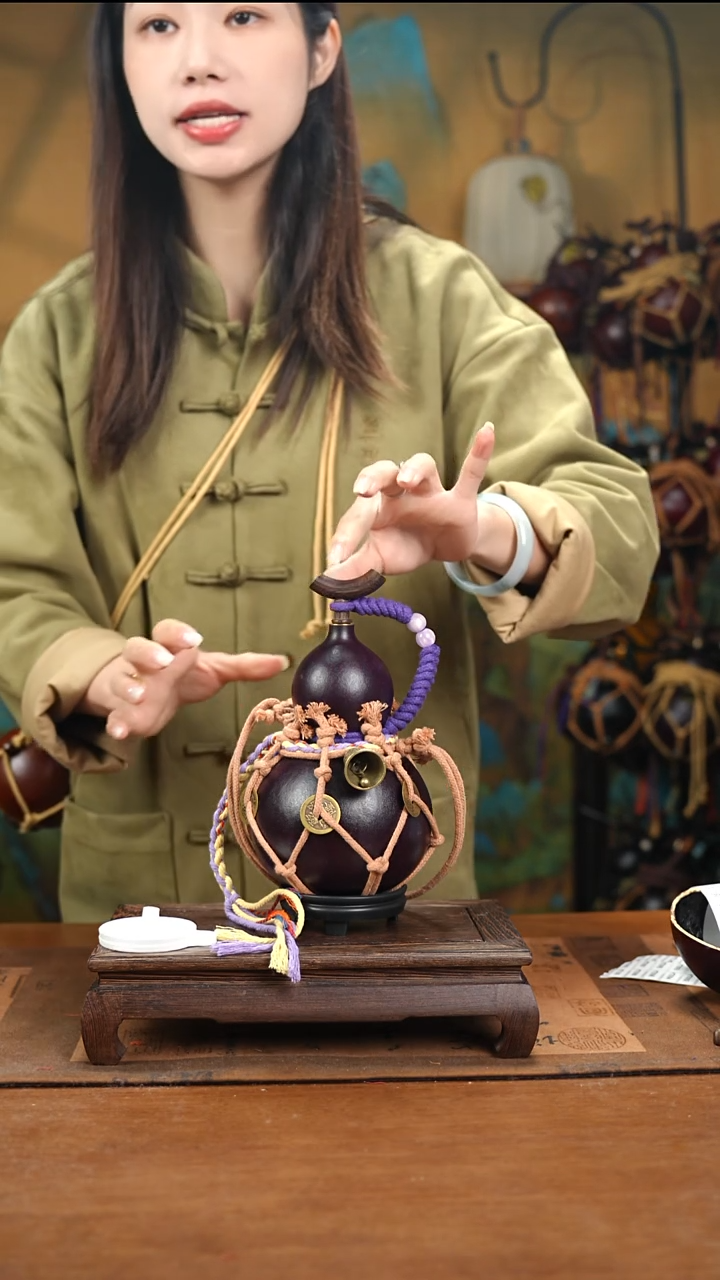 YT027复古网兜款天然酒葫芦（一物一拍）