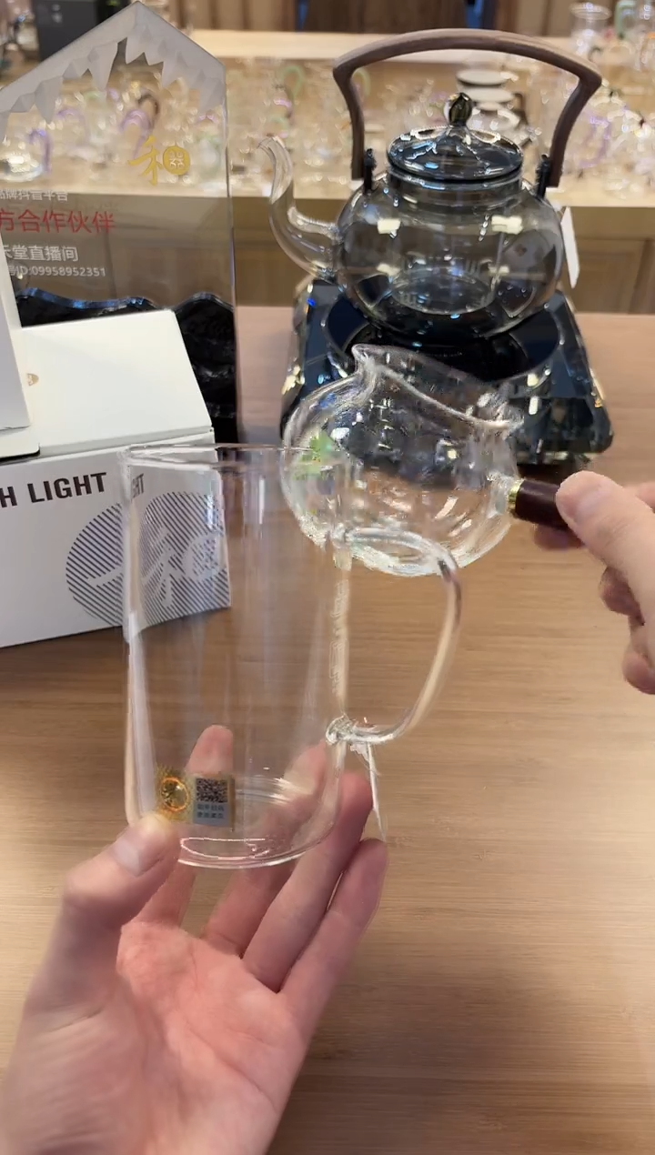 禾器-福木茶海-侧把透明色+禾器清简杯透明色