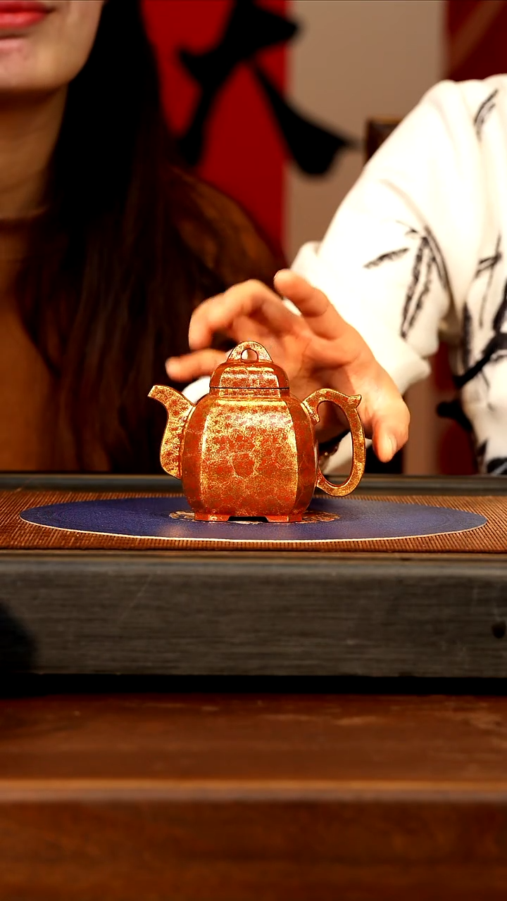 【闪购商品】紫砂茶壶WXJ 墨朱砂 福临八方 200cc