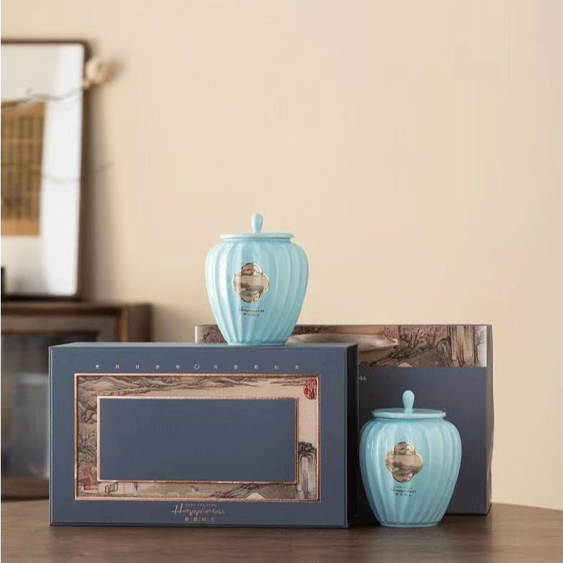 毛尖25年绿茶 静溢时光陶瓷罐茶叶礼盒装 过节送礼