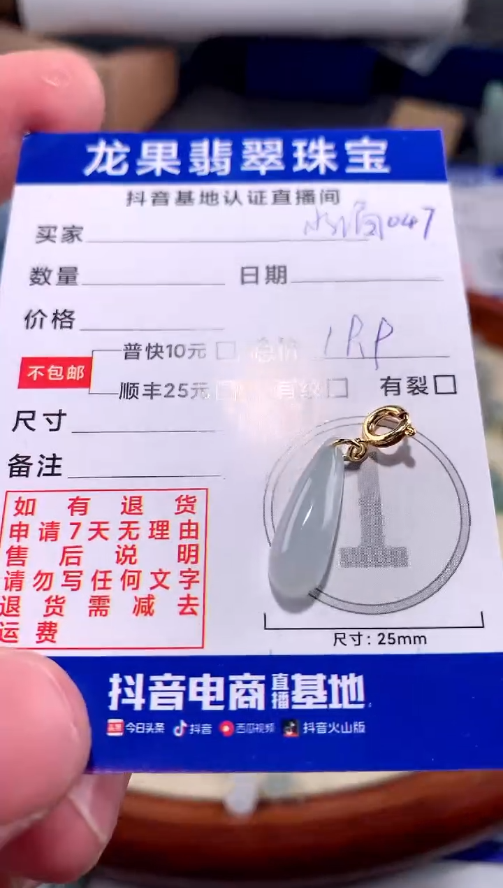 【闪购商品】翡翠颈饰未镶嵌水滴047