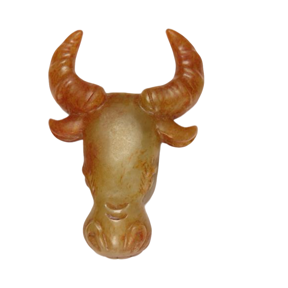 和田玉牛头扭转乾坤牛气冲天可把玩可佩戴