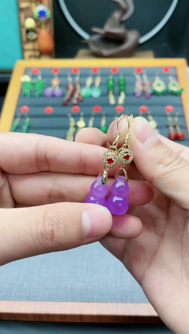 【闪购商品】玛瑙/玉髓耳钉银S925镶嵌728000