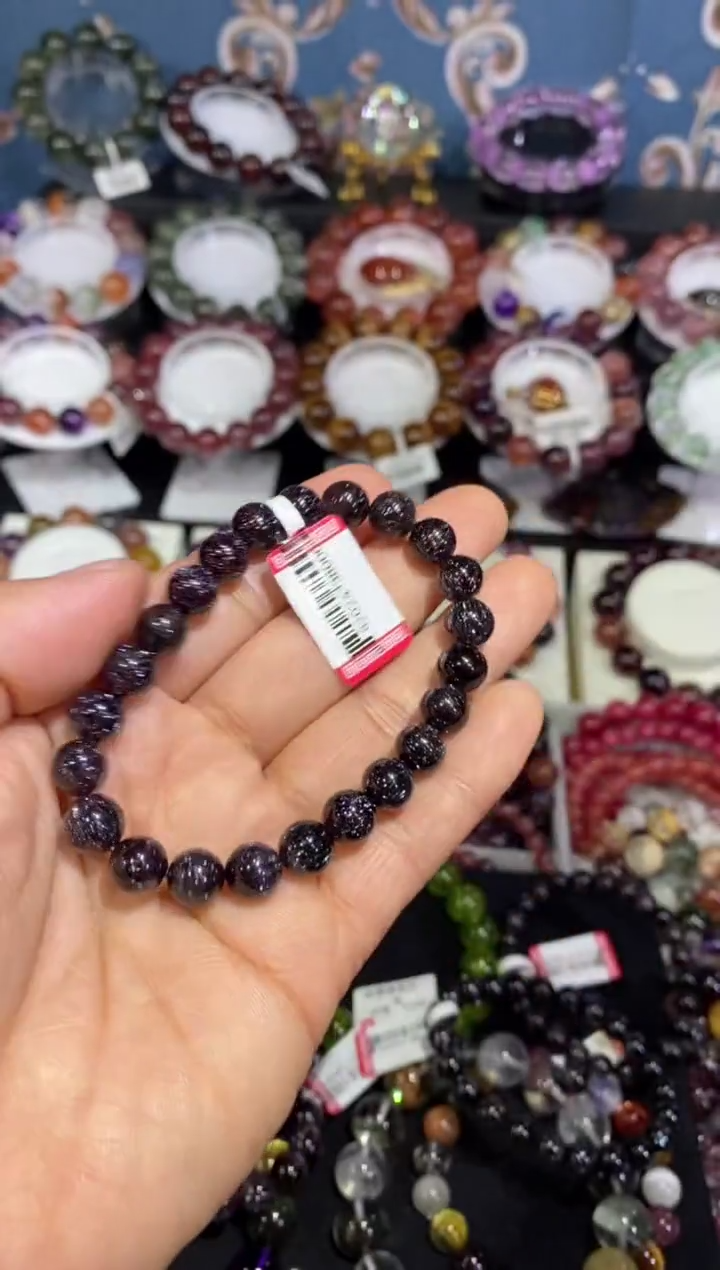 【闪购商品】水晶手串未镶嵌黑红超七8+