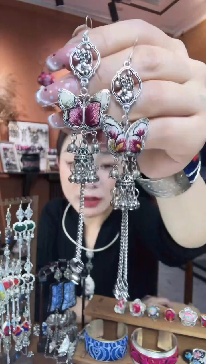 刺绣纯手工民族风耳环