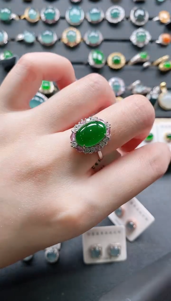 【闪购商品】翡翠戒指银S925镶嵌11111111