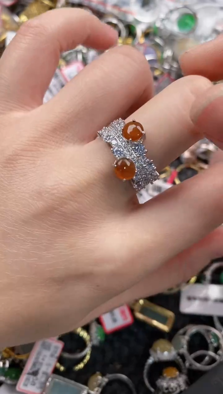 银S925镶嵌戒指翡翠222   10