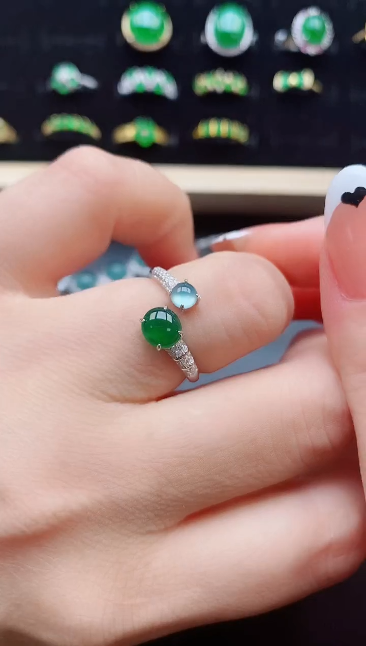 【闪购商品】翡翠戒指银S925镶嵌321321