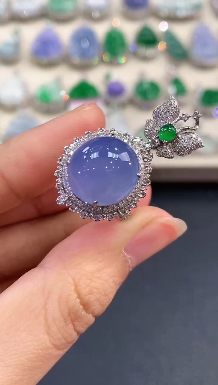 【闪购商品】翡翠戒指18K金镶嵌D64有色差