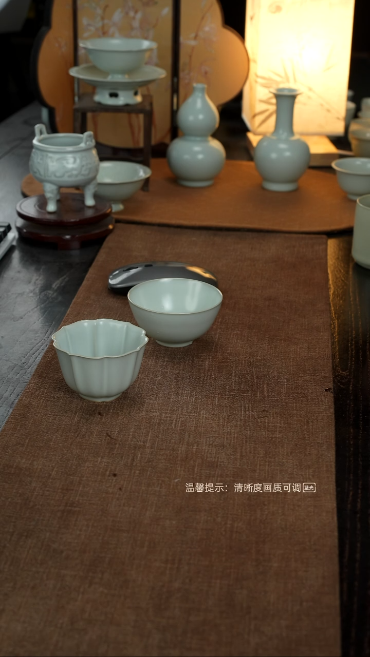 主人杯手工俩个莲花和茶碗