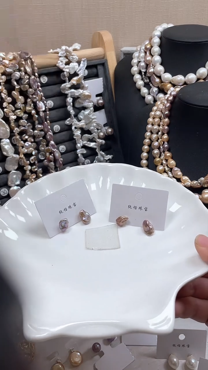 未镶嵌耳饰淡水珍珠【纯恬饰品】（多样性发货发一）