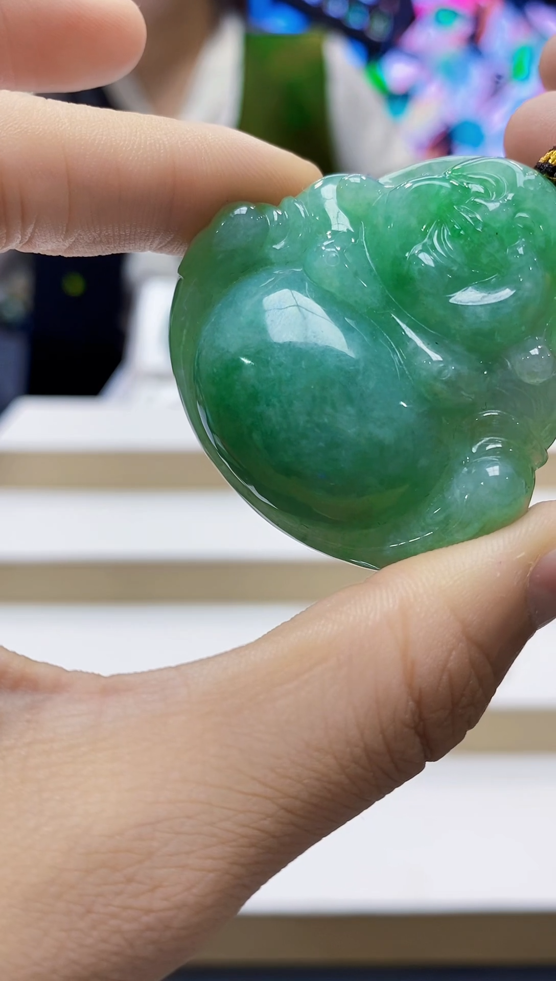 未镶嵌定制翡翠-毛货挂件 （赠珠链）34