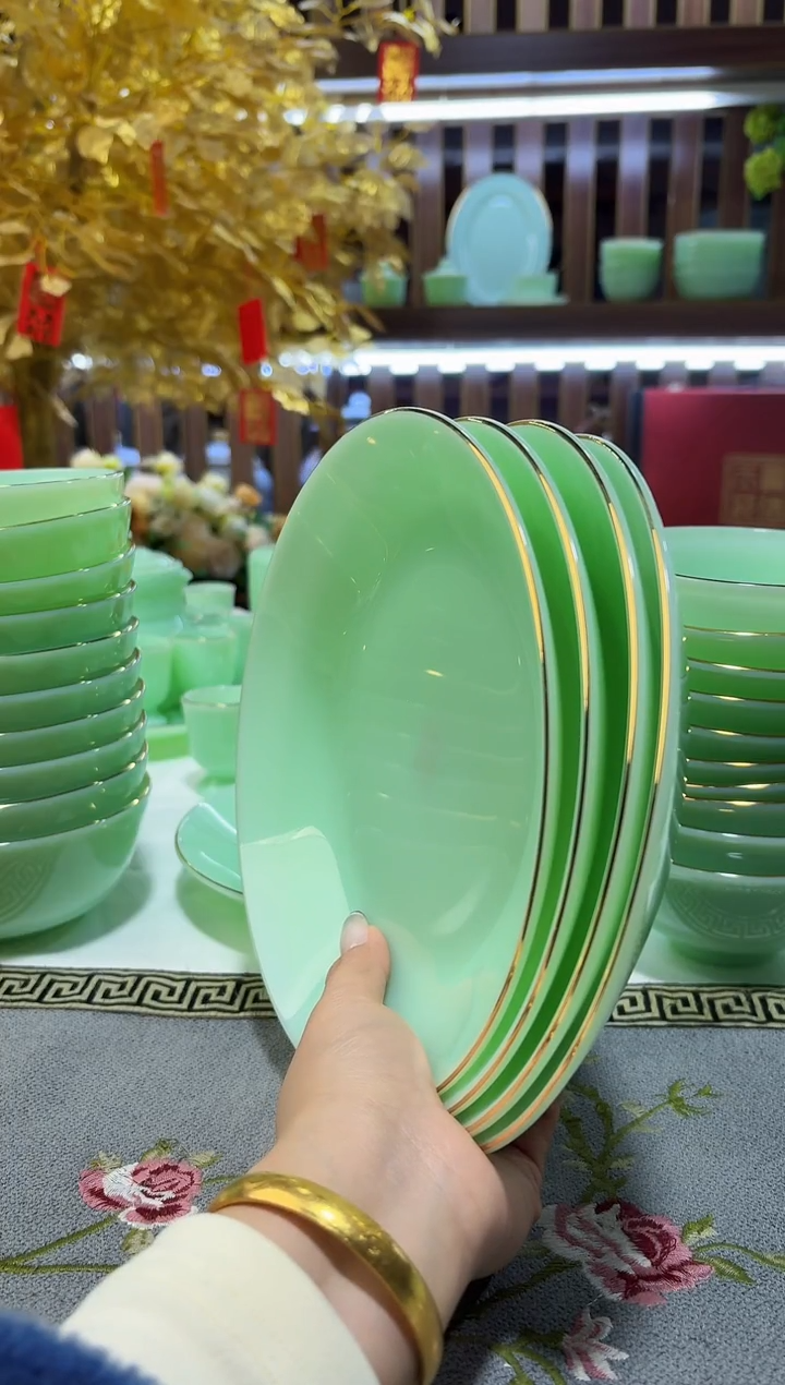 玉瓷8英寸深盘4个