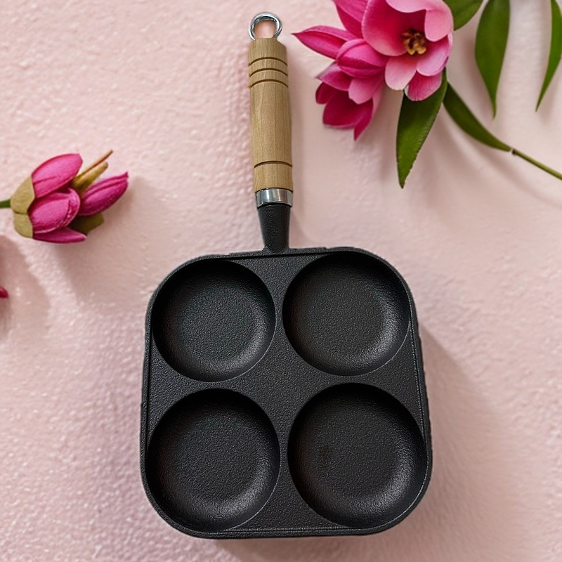 【新疆包邮】铸铁煎蛋锅鸡蛋汉堡锅煎蛋神器蛋饺锅不粘锅煎锅平底锅