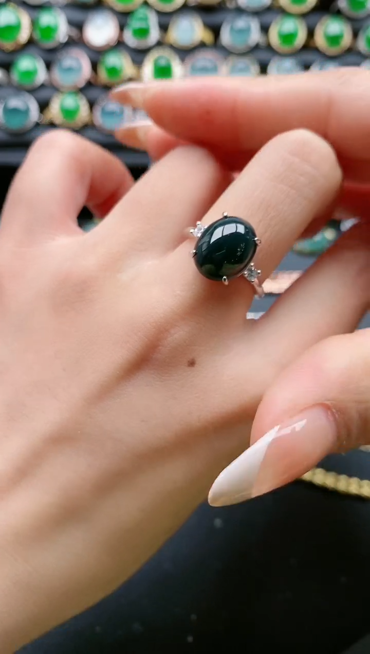 【闪购商品】翡翠戒指银S925镶嵌11111111