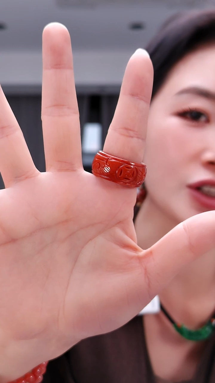 颈饰合金南红玛瑙1258指环