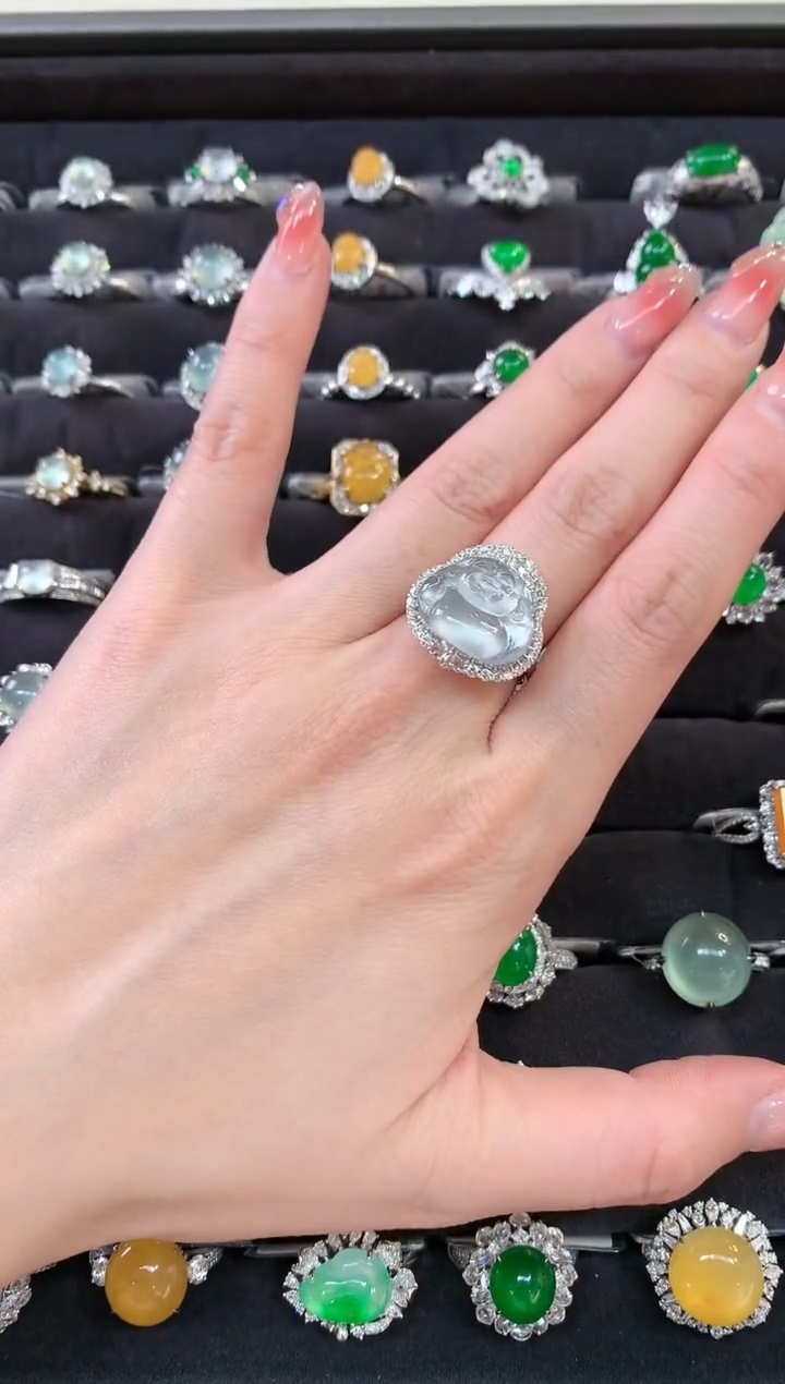 【闪购商品】翡翠戒指18K金镶嵌A655|19800