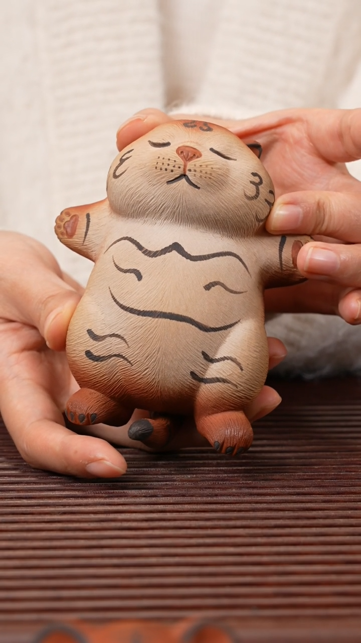 【闪购商品】紫砂茶宠躺平萌虎